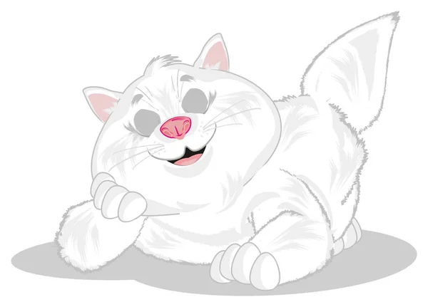 Śpiące Uśmiechający Się Fat Cat Zamkniętymi Oczami — Zdjęcie stockowe