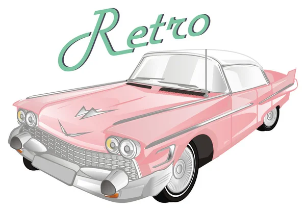 Pink Retro Car Green Letters — Stock Photo, Image