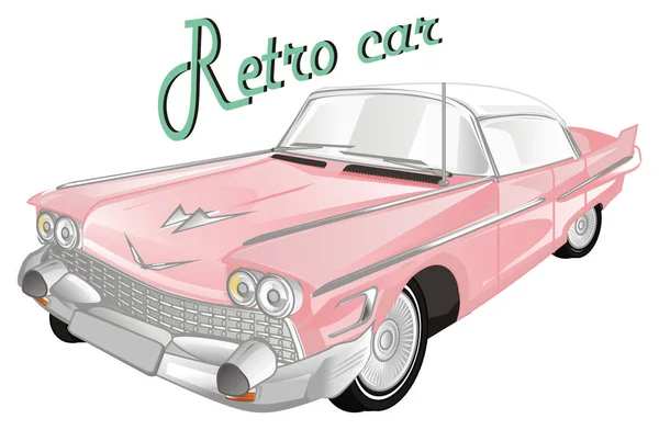 Carro Retro Rosa Com Letras Verdes — Fotografia de Stock