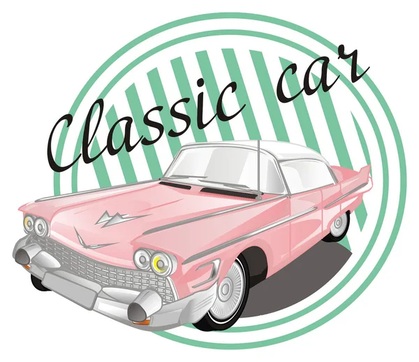 Pink Classic Car Banner — Stock Photo, Image