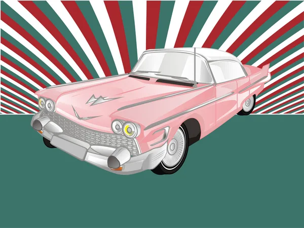 Różowy Klasyczny Samochód Kolorowym Tle — Zdjęcie stockowe