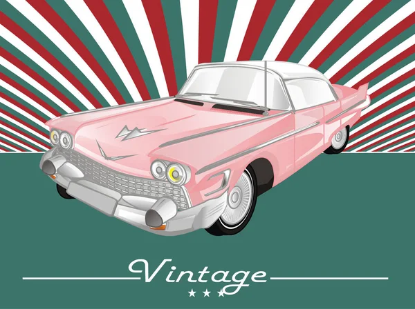 Růžové Vintage Auto Barevném Pozadí — Stock fotografie