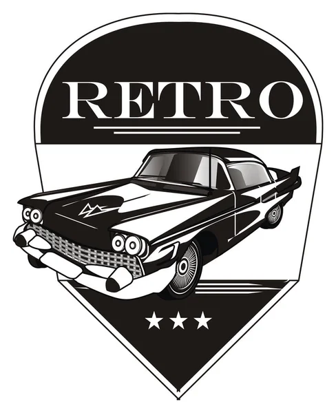 Carro Retro Preto Branco Banner — Fotografia de Stock