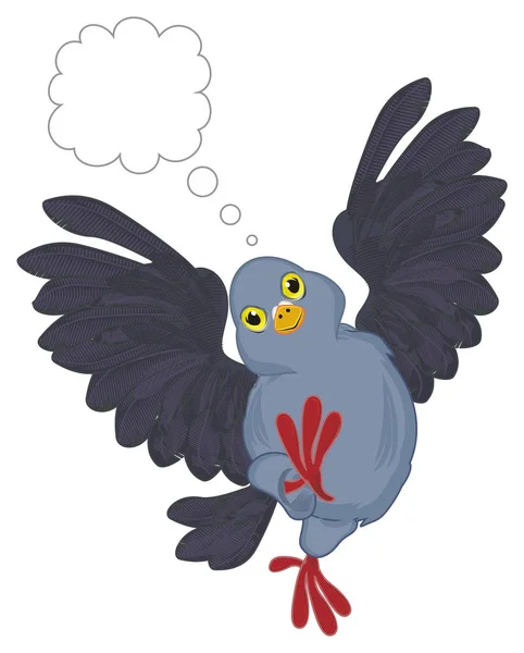 Komik Mavi Güvercin Dur Düşünmek — Stok fotoğraf