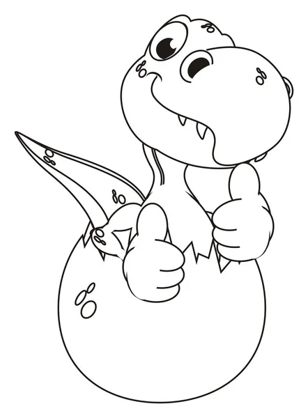 Розмальовка Смішний Маленький Динозавр Яйці — стокове фото