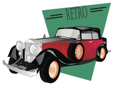 yeşil afiş Vintage klasik araba
