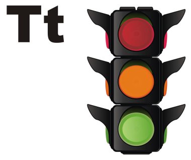 trafik ışığı ve harfler t 