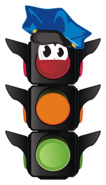 Cap komik trafik ışığı 