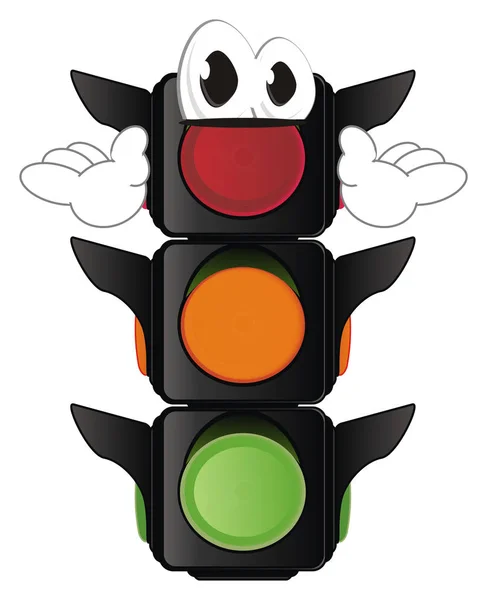 Funny Traffic Light Cap Two Hands — Stock Photo, Image
