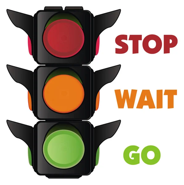 Traffic Light Three Words — Stock Photo, Image