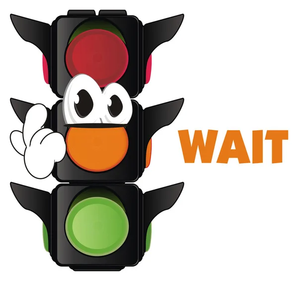 Funny Traffic Light Cap Word Wait — Stock Photo, Image