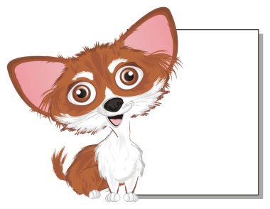 temiz poster ile küçük sevimli chihuahua