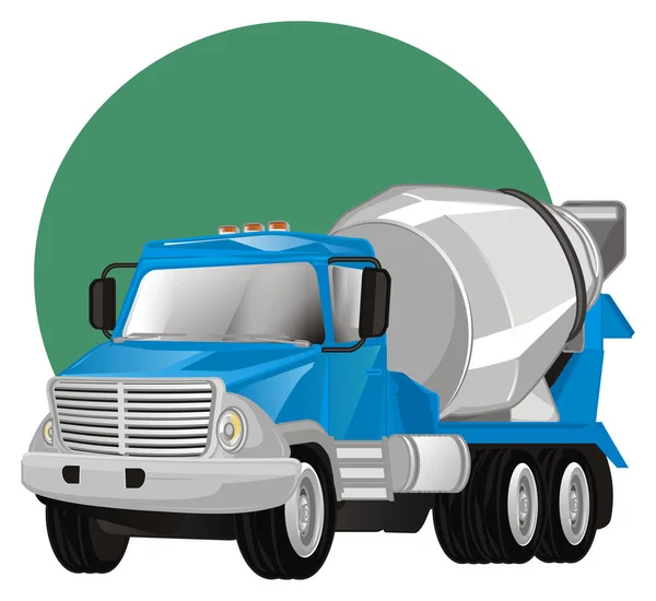 Bouw Cement Truck Groen Teken — Stockfoto