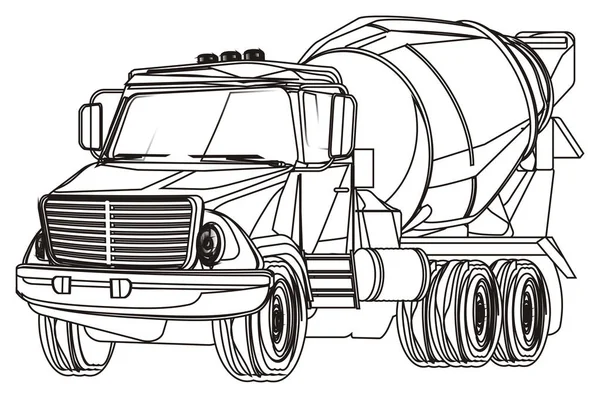 Black White Cement Trucks — Stock Photo, Image