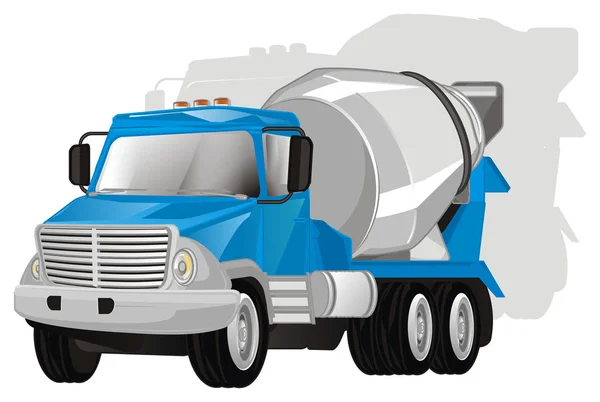 Bouw Cement Truck Met Grijze Schaduw — Stockfoto