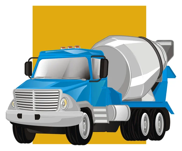 Bouw Cement Truck Gele Lijn — Stockfoto