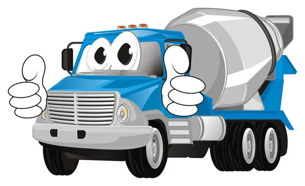 Funny Building Cement Truck Gesture — Stock Photo, Image