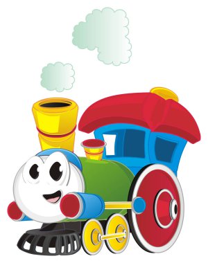 beyaz bir arka plan üzerinde komik oyuncak tren