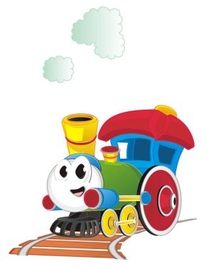 yolda mutlu oyuncak tren