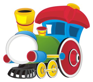 bir renkli oyuncak tren standı