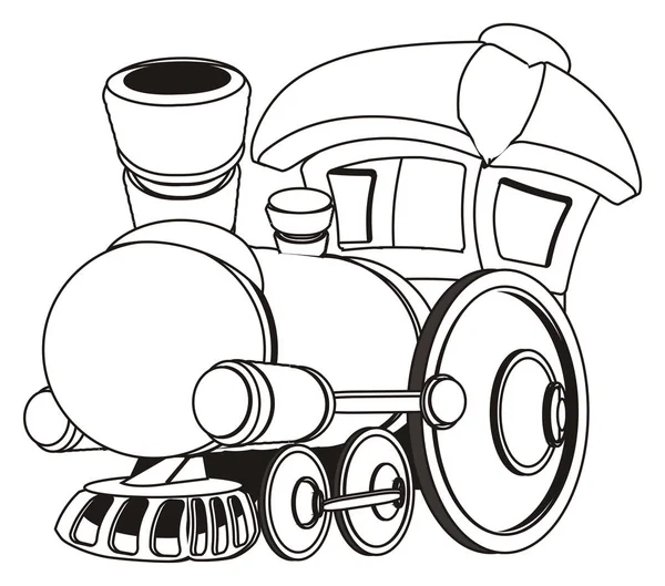 Розмальовка Іграшковий Потяг Білому Тлі — стокове фото