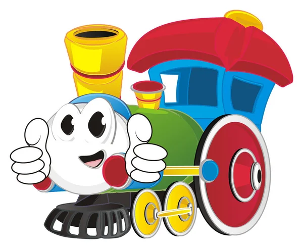 Щасливий Іграшковий Поїзд Показує Клас Жестів — стокове фото
