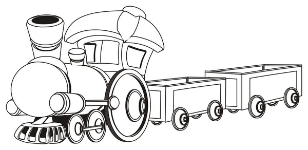 Kolorowanie Jednego Pociągu Zabawka Dwóch Szlaków — Zdjęcie stockowe