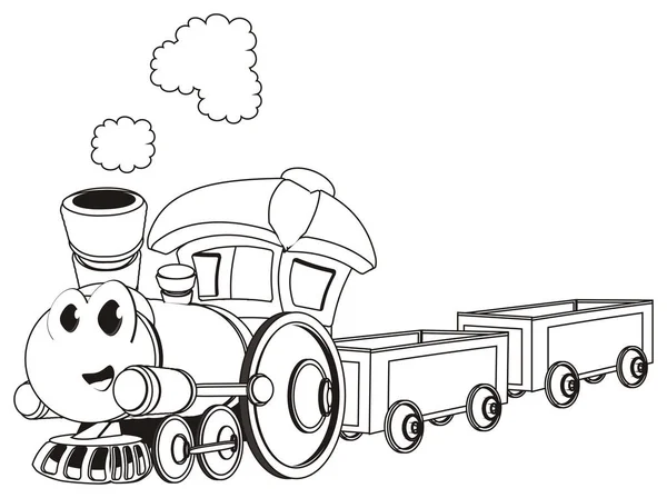 coloring happy toy train and trails