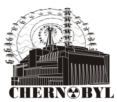 Çernobil siyah beyaz semboller
