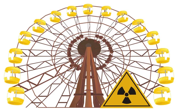Ruota Panoramica Chernobyl Cartello Giallo — Foto Stock
