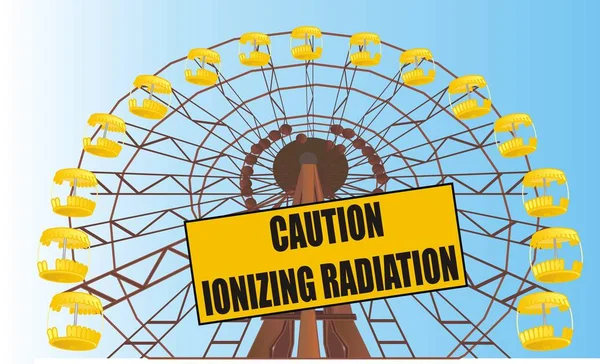 Ferris Wheel Chernobyl Yellow Banner — Stock Photo, Image