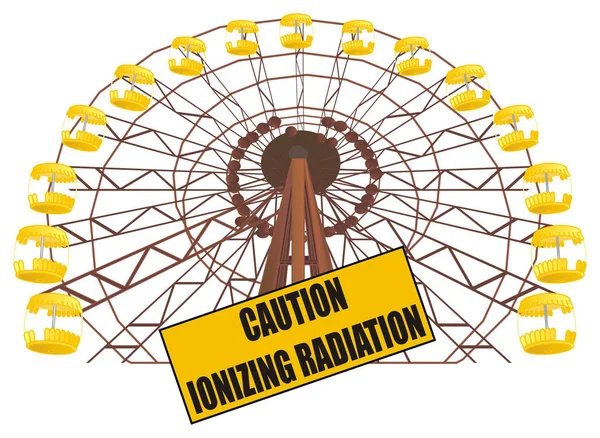 Kolo Pro Ferris Černobylu Opatrnost — Stock fotografie