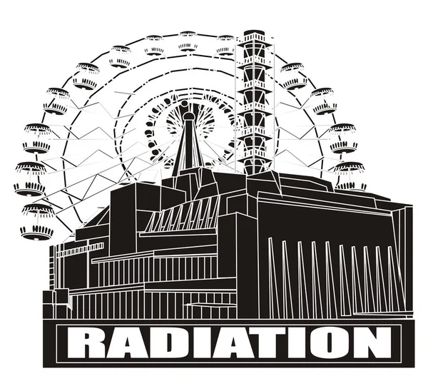 Csernobili Fekete Fehér Jelképei — Stock Fotó