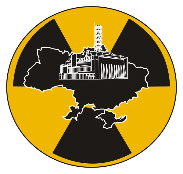 Černé Bílé Symboly Černobylu — Stock fotografie