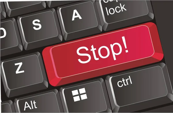 Stop Button Keybaord Laptop — Stock Photo, Image