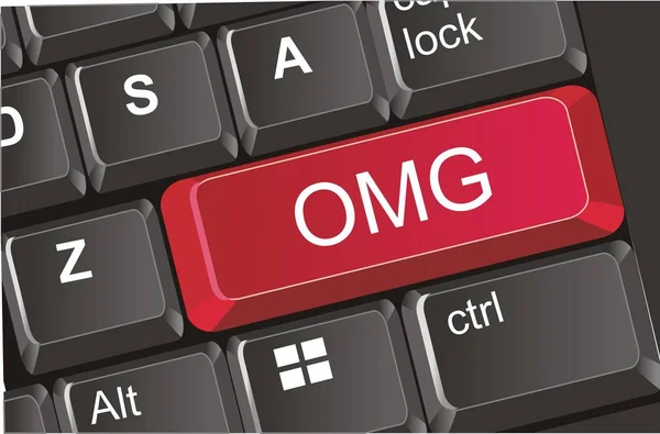 Кнопка Omg Клавиатуре Ноутбука — стоковое фото