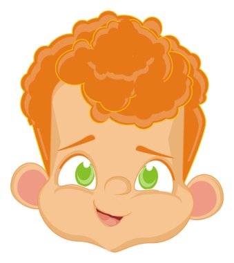 sevimli kızıl saçlı erkek bebek yüzü