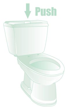 beyaz temiz tuvalet ve kelime ile işareti