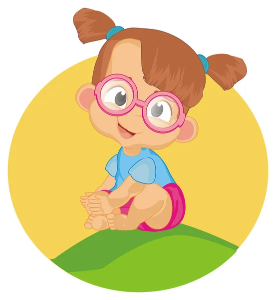 Niedliche Baby Mädchen Brille Mit Symbol — Stockfoto
