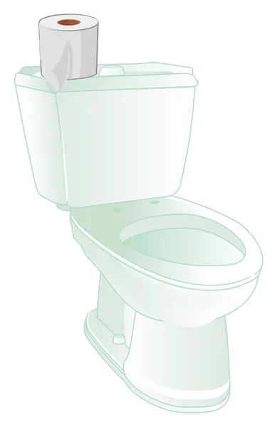 Toalete Limpo Branco Com Papel Branco Limpo Nele — Fotografia de Stock