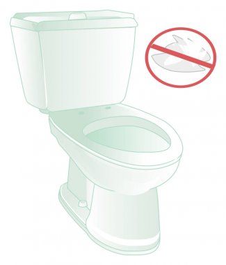 beyaz temiz tuvalet ve kırmızı yasağı