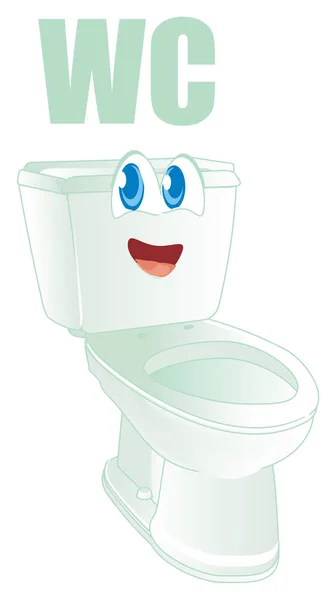 幸せな白いきれいなトイレと文字Wc — ストック写真