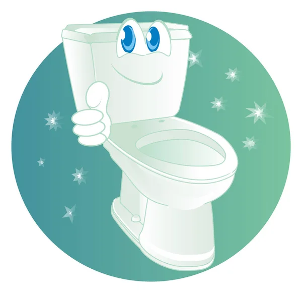funny white clean toilet with gesture in icon