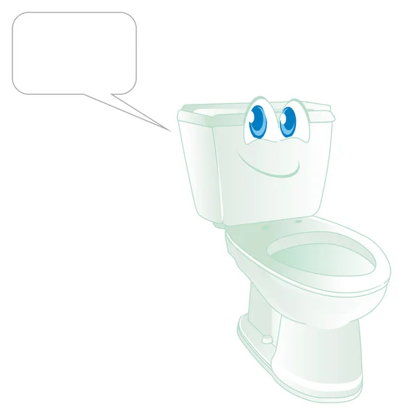 Sorridente Bianco Pulito Toilette Stand Pensare — Foto Stock