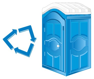 mavi biyo tuvalet ve mavi ok