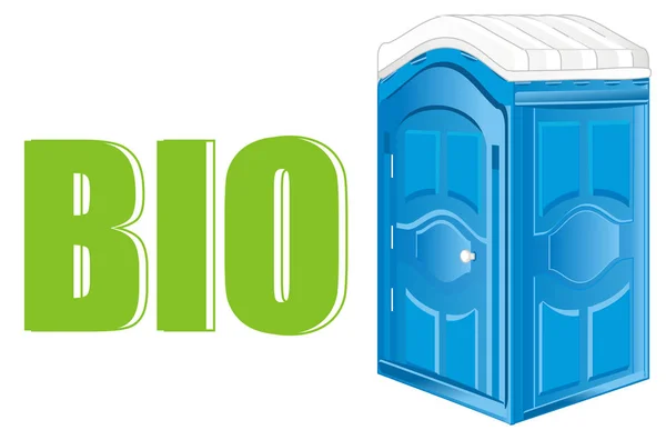 Blue Bio Toilet Word Bio — Stockfoto