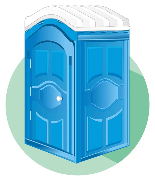 丸いアイコンの青いバイオトイレ — ストック写真