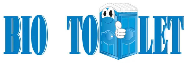 Toilette Blu Sorridente Bio Con Gesto Parole — Foto Stock