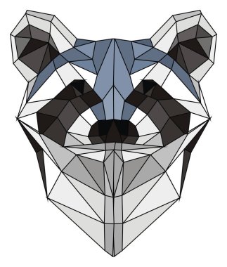 hatları ile racoon papercraft snout