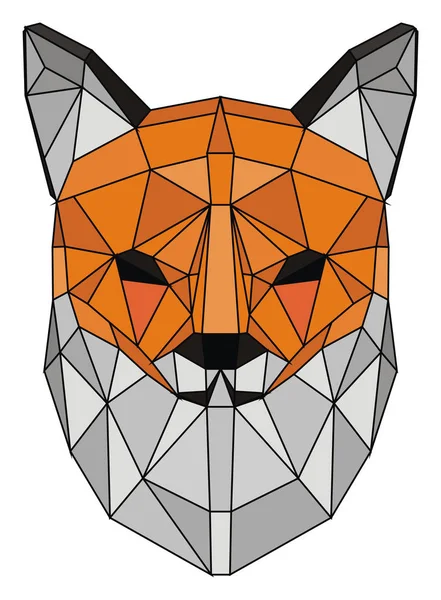 Papercraft Snout Fox Lines — Stock Photo, Image